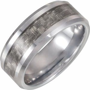 Beveled-Edge Carbon Fiber Inlay Comfort-Fit Band