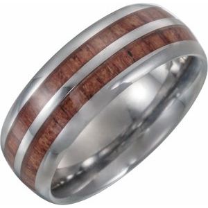 Rose Wood Inlay Comfort-Fit Band