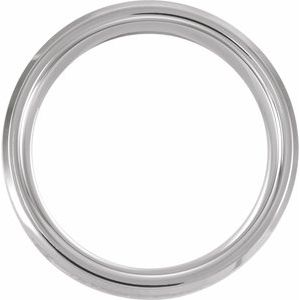 Beveled-Edge Imitation Meteorite Inlay Comfort-Fit Band