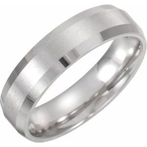 Beveled-Edge Comfort-Fit Flat Band with Satin Finish