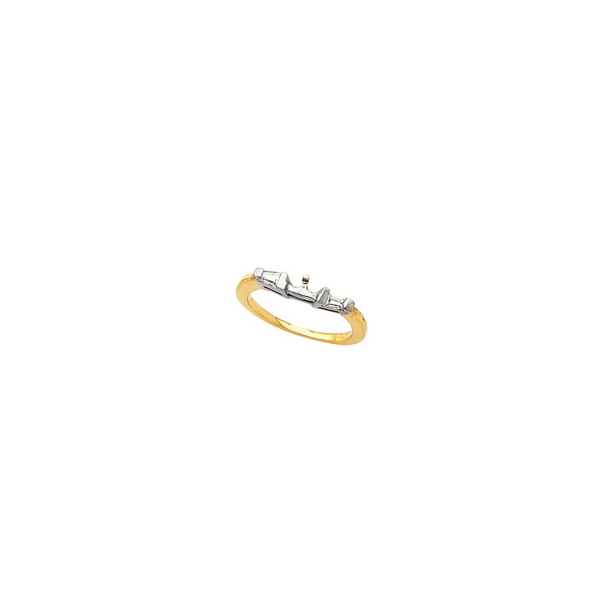V-Prong Baguette Accented Engagement Ring or Band