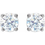 Round 4-Prong Lightweight Stud Earrings