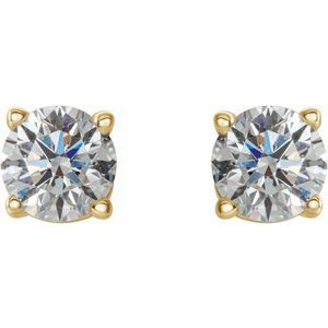 Round 4-Prong Lightweight Stud Earrings