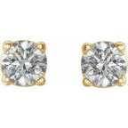 Round 4-Prong Lightweight Stud Earrings