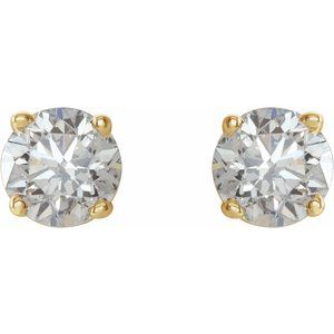 Round 4-Prong Lightweight Stud Earrings