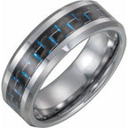 Beveled-Edge Carbon Fiber Inlay Comfort-Fit Band