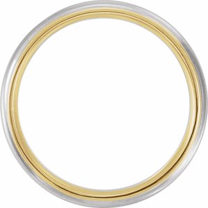 Milgrain Stepped-Edge Comfort-Fit Half Round Band