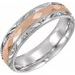 Milgrain Geometric Faceted Comfort-Fit Half Round Band