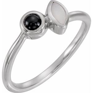 Two-Stone Bezel-Set Ring
