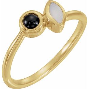 Two-Stone Bezel-Set Ring
