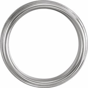 Stepped-Edge Comfort-Fit Flat Band with Brush Finish
