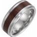 Beveled-Edge Manmade Wood Inlay Comfort-Fit Band
