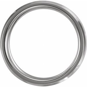 Beveled-Edge Manmade Wood Inlay Comfort-Fit Band