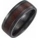 Beveled-Edge Ebony Wood Inlay Comfort-Fit Band