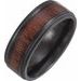 Beveled-Edge Teak Wood Inlay Comfort-Fit Band