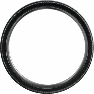 Beveled-Edge Teak Wood Inlay Comfort-Fit Band