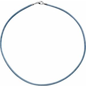 2.25 mm Light Blue Silk Cord Necklace
