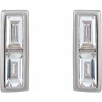 Baguette Bezel-Set Bar Earrings
