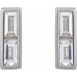 Baguette Bezel-Set Bar Earrings