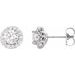 Round 4-Prong Halo-Style Earrings