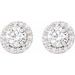 Round 4-Prong Halo-Style Earrings