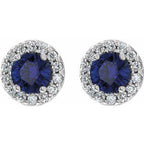 Round 4-Prong Halo-Style Earrings