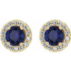 Round 4-Prong Halo-Style Earrings