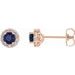 Round 4-Prong Halo-Style Earrings