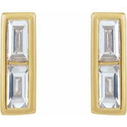 Baguette Bezel-Set Bar Earrings