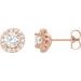 Round 4-Prong Halo-Style Earrings
