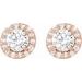 Round 4-Prong Halo-Style Earrings