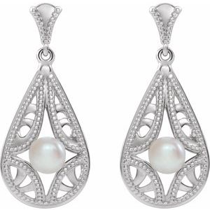 Vintage-Inspired Pearl Earrings
