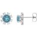 Round 4-Prong Halo-Style Earrings