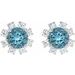 Round 4-Prong Halo-Style Earrings