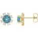 Round 4-Prong Halo-Style Earrings