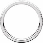 Stepped-Edge Comfort-Fit Half Round Band with Hammer Finish