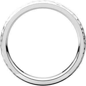Stepped-Edge Comfort-Fit Half Round Band with Hammer Finish
