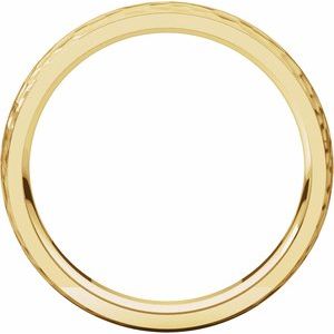 Stepped-Edge Comfort-Fit Half Round Band with Hammer Finish