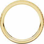 Stepped-Edge Comfort-Fit Half Round Band with Hammer Finish