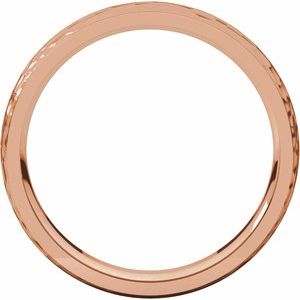 Stepped-Edge Comfort-Fit Half Round Band with Hammer Finish