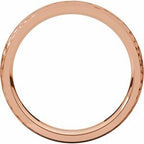 Stepped-Edge Comfort-Fit Half Round Band with Hammer Finish