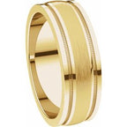 Milgrain Edge Comfort-Fit Flat Band with Satin Finish