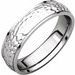 Stepped-Edge Comfort-Fit Half Round Band with Hammer Finish