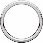 Stepped-Edge Comfort-Fit Half Round Band with Hammer Finish