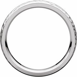 Stepped-Edge Comfort-Fit Half Round Band with Hammer Finish