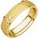 Stepped-Edge Comfort-Fit Half Round Band with Hammer Finish