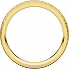 Stepped-Edge Comfort-Fit Half Round Band with Hammer Finish