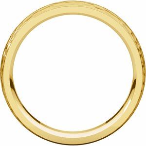 Stepped-Edge Comfort-Fit Half Round Band with Hammer Finish