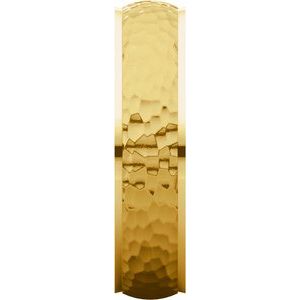 Stepped-Edge Comfort-Fit Half Round Band with Hammer Finish