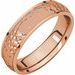 Stepped-Edge Comfort-Fit Half Round Band with Hammer Finish